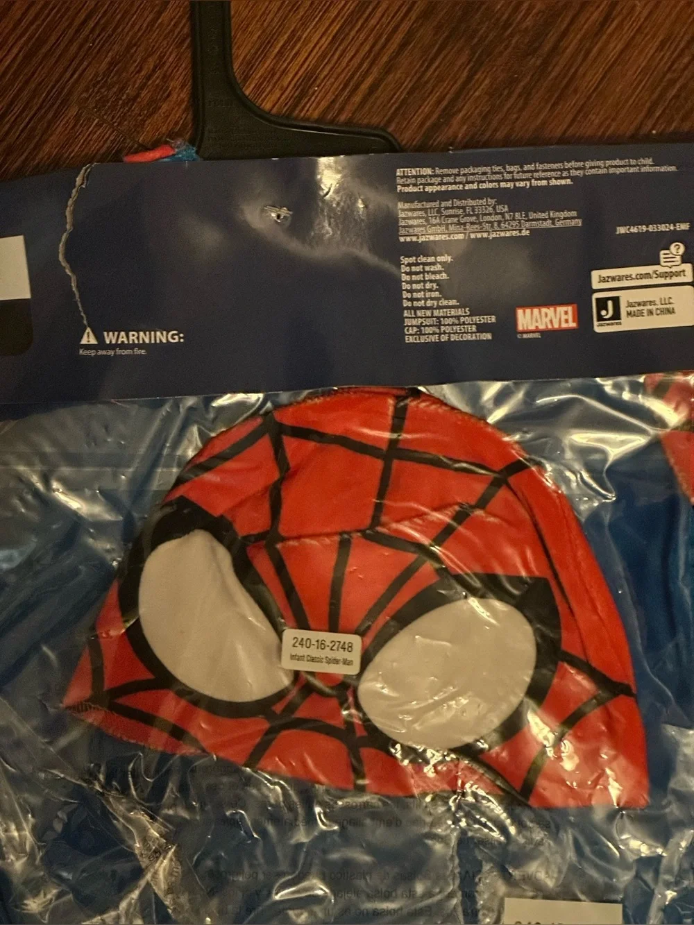 Marvel Spider-Man Infant Costume in red and Blue